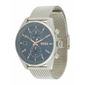 BOSS Black Analogna ura SKYTRAVELLER, srebrna