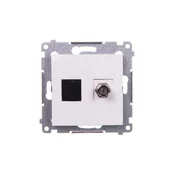 Simon 54 Antenska in računalniška vtičnica tip F + RJ45 kat. 6 bela DASFRJ45.01/11