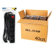 Blow 98-547# Podaljševalni kabel pr-570wsp 5 vtičnic z ozemljitvijo + stikalo 3 m črn 3x1,5 mm paket