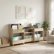 Set medijskih polic 3 kos Sonoma hrast 212 x 46 x 112 cm