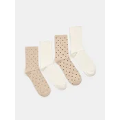Sinsay - Pamučne čarape 4-pack - nude