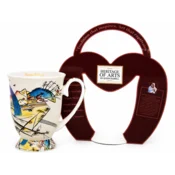 300 ml porcelanasta skodelica z geometrijsko abstrakcijo kot darilo