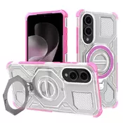 Hibridni ovitek Carbon Shield Pro za Samsung Galaxy S25 Edge - pink transparent