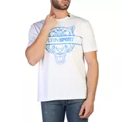 PLEIN SPORT WHITE MEN'S SHORT SLEEVE T-SHIRT