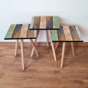 Hanah Home Set klub stočića 3Shp80, 3 komada, Šarena