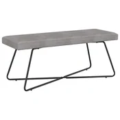 Vidaxl klop Enobarvno Svetlo siva 110 x 40 x 45 cm Žamet