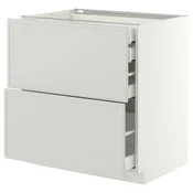 METOD / MAXIMERA Pod.orm.2front/2dnj/1srd/1vis.fiok, bela/Aspudden svetlosiva, 80x60 cm