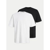 JACK & JONES Majica Bradley  temno modra / bela