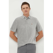 Polo majica Polo Ralph Lauren za muškarce, boja: siva, melanž
