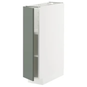 METOD Podni element s policama, bela/Nickebo mat sivozelena, 20x60 cm