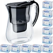 shumee Vrč za filtriranje vode Aquaphor Lago črne barve s prostornino 3,8 l, 10 kartuš Maxfor+