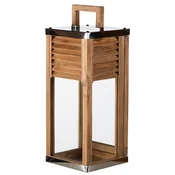 Casa Padrino deco candle holder brown/silver 23 x 23 x H. 53 cm - Handmade lantern with handle - Gastronomy accessories - Restaurant accessories - Hotel accessories - Deco accessories