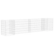 Greatstore Korito za rastline gabion H-oblike jeklo 260x40x60 cm