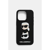 Karl Lagerfeld Karl Lagerfeld ovitek za iPhone 15 Pro - črn, silikonski