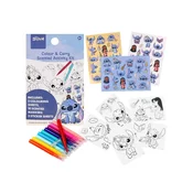 Disney DISNEY Stitch Ustvarjalni set za barvanje za otroke, KOMPLET: nalepke, DIŠEČI markerji, pobarvanke