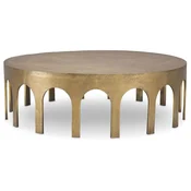 Casa Padrino luxury coffee table vintage brass A� 97.5 x H. 30 cm - Round aluminum living room table - Aluminum furniture - Living room furniture - Luxury furniture - Luxury living room furnishings
