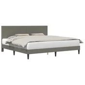 Vidaxl Konstrukcija postelje Svetlo siva 180 x 200 cm Žametna tkanina