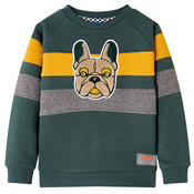 Greatstore Otroški pulover temno zelen 92
