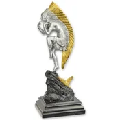 Casa Padrino luxury bronze decorative sculpture indian silver/gold/black 10.1 x 13 x H. 32.8 cm - Bronze decorative figure - Desk decoration - Decorative accessories - Luxury accessories