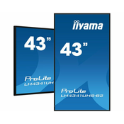 iiyama LH4341UHS-B2 42.5 IPS 4K Monitor with 500cd, 3 HDMI Inputs, VGA, USB, RJ45 Connection, 24/7 Operation
