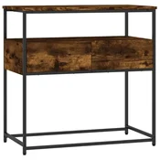 Vidaxl Konzolna mizica dimljen hrast 75x40x75 cm inženirski les