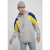 Oversize 3-Tone Hoody Grey/Honey/Navy Blue