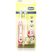 CHICCO Set zobnih ščetk za otroke Hippo-Panda 3-6 let, 2 kosi