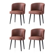 Hanah Home Set trpezarijskih stolica Zen 4208 V4, 4 komada, Bordo