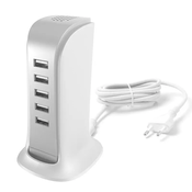 DUDAO A5EU polnilnik 5x USB 25W, bela