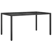 Vidaxl Vrtna miza Črna 150 x 90 x 75 cm poli ratan
