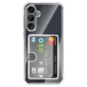 AVIZAR Etui za Galaxy A55 z vgrajenim držalom za kartice in okrepljeni kotički, Prozorna, (5000275561)