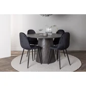 Venture Design Jedilna miza in stol Lanzo Polar 120x75 cm Mocca Črna