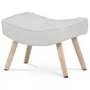 Autronic Naslon za noge Footstool, white bouclé fabric cover, solid rubberwood legs (AK-309P WT2)