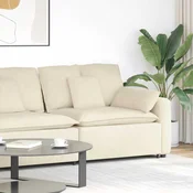 Modularni kauc s naslonom za ruke i jastucima krem boje 100 cm