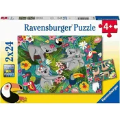 Ravensburger sestavljanka, koale in lenivci, 2 x 24