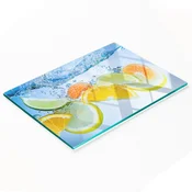 shumee Steklena dekorativna deska za serviranje prigrizkov Citrus Water 80x52 cm