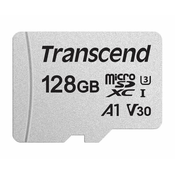 Transcend 128GB microSDXC 300S UHS-I U3 V30 A1 3D TLC (Class 10) pomnilniška kartica (brez adapterja), 95MB/s R, 45MB/s W