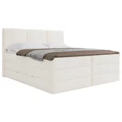 MID.YOU POSTELJA BOXSPRING 180 cm  x 200 cm , les, tekstil, leseni material bela