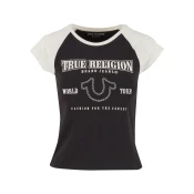 True Religion Majica  crna / bijela