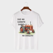 MAFIMI Muška majica Sve mi uzmite samo traktor ne dirajte, Bela