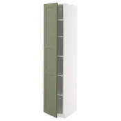 METOD Visoki element s policama, bela/Axstad sivozelena, 40x60x200 cm