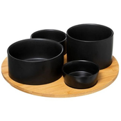 SECRET DE GOURMET Set za predjelo, Keramika-bambus, Crna
