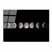 Staklena slika 100x70 cm Moon Phases - Wallity