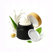shumee Stekleni kozarec ČRNE MAT 10g za kremo, balzam, kozmetiko, mazilo, gel