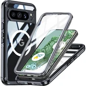 Overboard Ovitek za Google Pixel 9 Pro XL, odporen proti udarcem, s steklom za MagSafe, črn