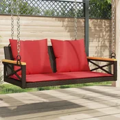 vidaXL vidaXL Gugalna klop z blazinami rjava 109x62x40 cm poli ratan, (22015418)