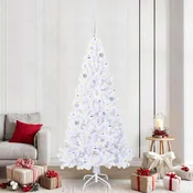 Vidaxl Umestno božično drevo med 300 LED Bela 210 cm PVC in jeklo