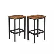 Songmics Set barskih stolov 2 kosa 40x30x65 cm rjave barve