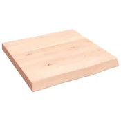 Vidaxl Stenska polica 40x40x(2-4) cm neobdelana trdna hrastovina