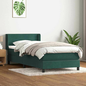 vidaXL vidaXL Box spring postelja z vzmetnico temno zelena 80x220 cm žamet, (21792442)
